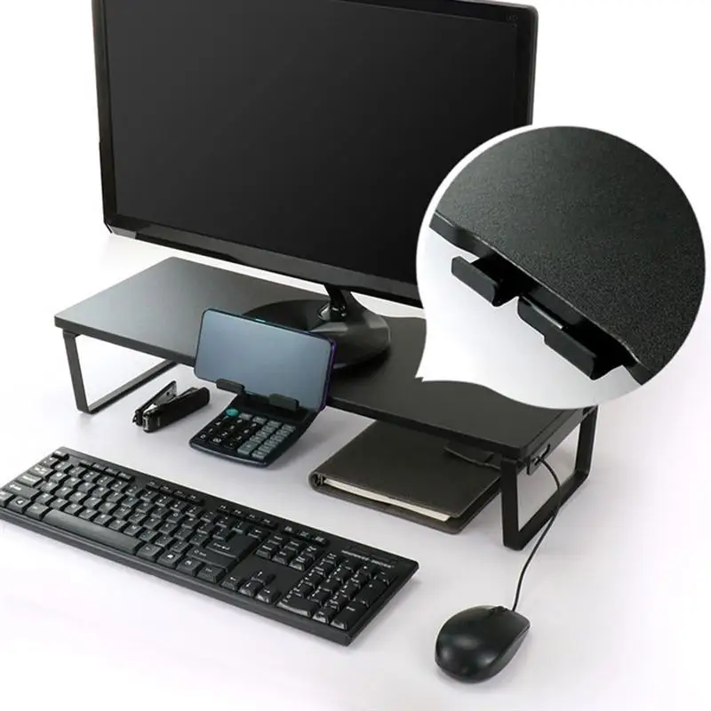 

Aluminum Monitor Stand Riser Wood Computer Universal Desktop Holder Bracket Organizer for PC Laptop MacBook Home Office