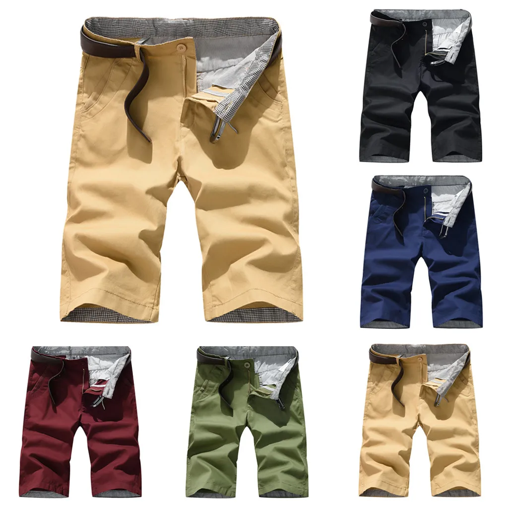 Мужские летние повседневные шорты до колена большие размеры S-7XL модные прямые