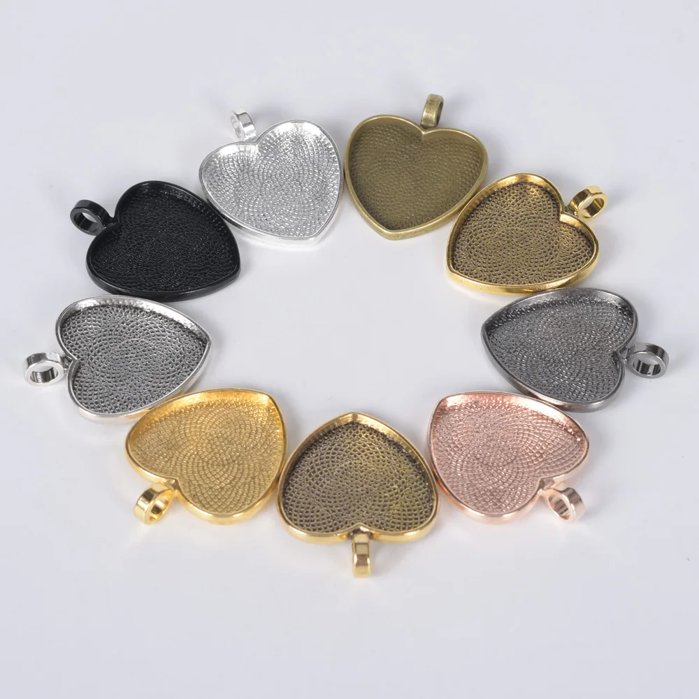 5 шт./лот подвеска золотого и серебряного цвета в форме сердца Очаровательная