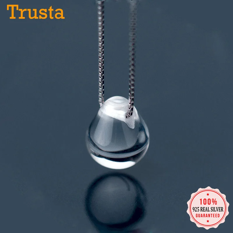 Trustdavis серебро 925 пробы модное белое прозрачное короткое ожерелье с подвеской