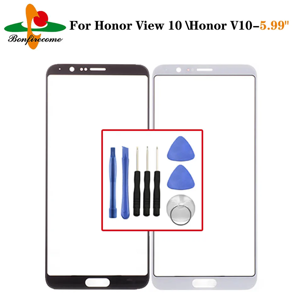 

Outer Screen For Huawei Honor View 10 V10 BKL-AL00 Front Touch Screen Panel LCD Display Out Glass Cover Lens Replacement