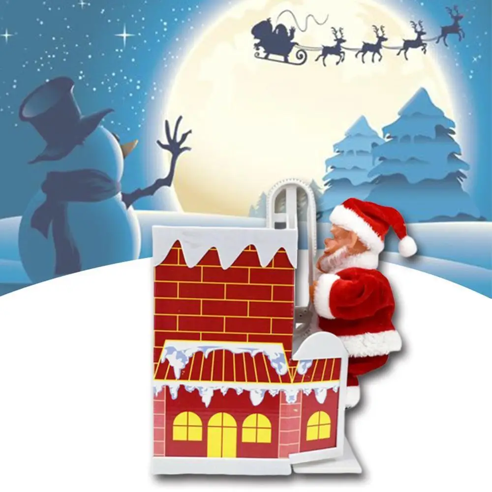 T альпинистский камин Санта Клаус с рождественской музыкой орнамент