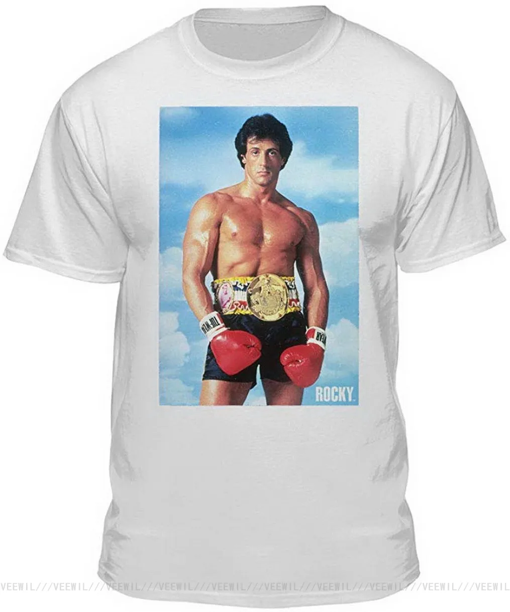 Классическая графическая футболка с постером Рокки Бальбоа для мужчин и женщин