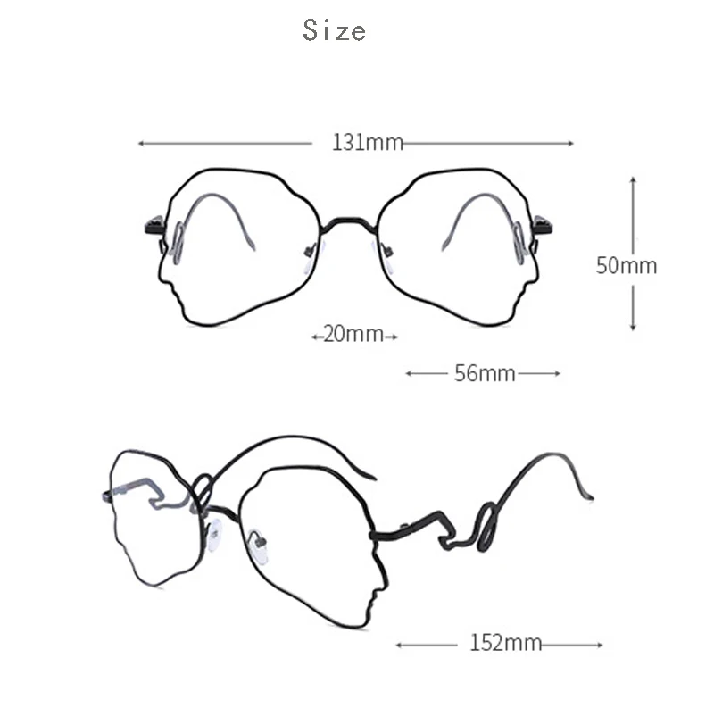 Неправильные металлические очки оправа для женщин и мужчин унисекс близорукие
