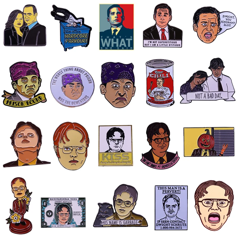 

Classic Comedy TV Show - The Office Brooch Prison Mike MMichael Scotts Dwight Schrute Pin Fans Funny Gift