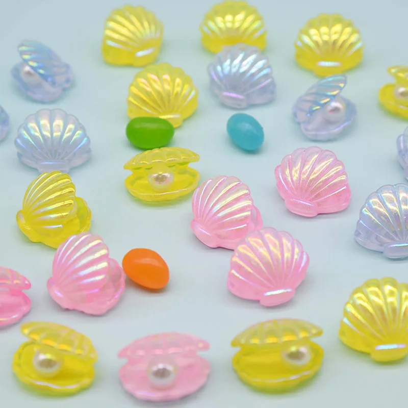 

10pcs Simulation Resin Color Pearl Shells Flat Back Cabochons DIY Scrapbooking Jewelry Craft Accessories Home Decoration