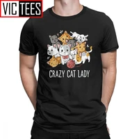 men tshirt crazy cat lady funny cats kitty kitten meme gifts lovers funny 100 percent cotton t shirt