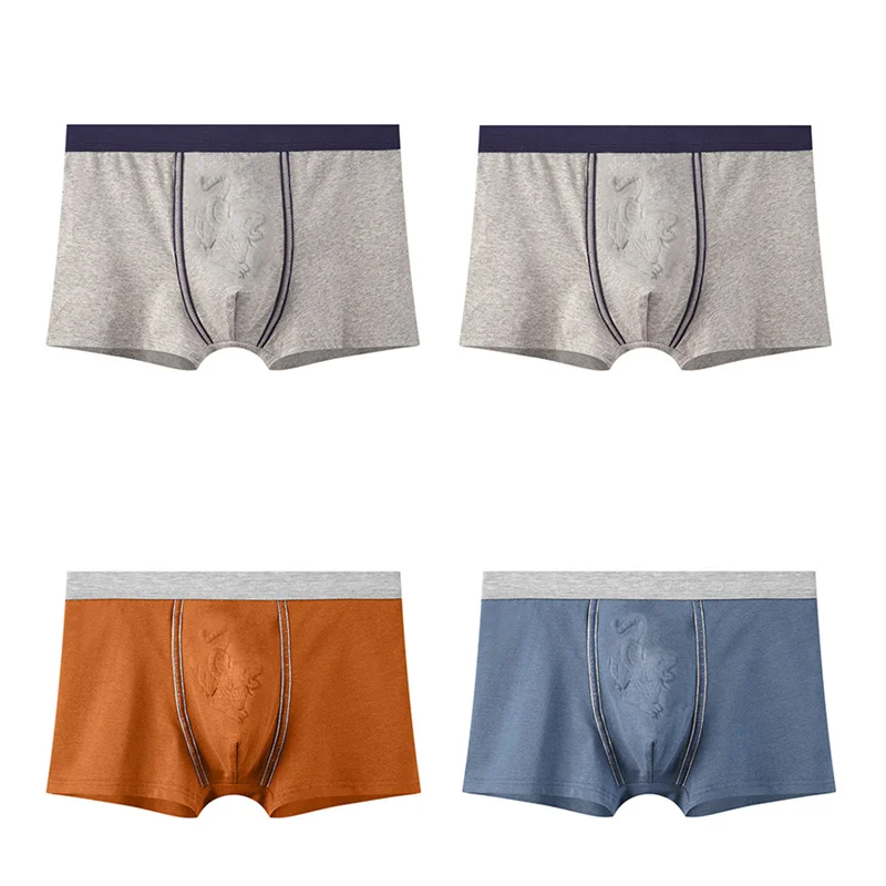 4 шт./лот мужское нижнее белье боксеры из хлопка с тигром Cuecas мужские шорты