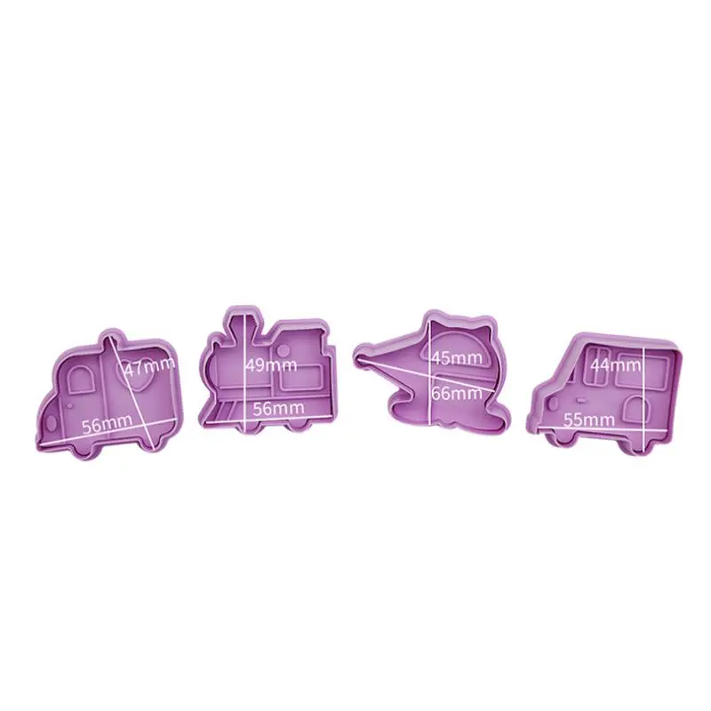 

4Pcs Cartoon Cars Fondant Biscuit Stamper DIY Cake Cooking Mold Chocolate Cookie Pudding Decoration Home Baking Tools H051