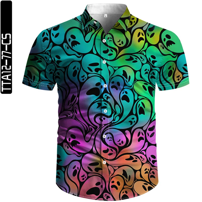 

2021 Summer Men's Beach Shirt Fashion Short Sleeve Floral Loose Casual Shirt Plus European Size S-4XL Hawaii