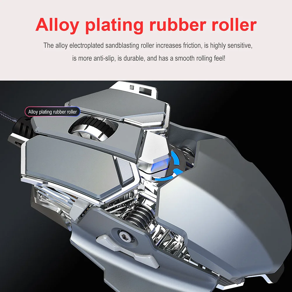 Механическая Проводная игровая мышь 6400DPI программируемая компьютерная