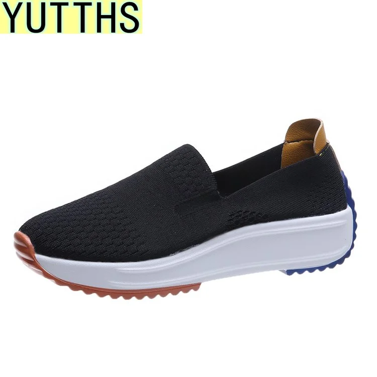 

Zapatos De Mujer 2021 New Mesh Breathable Snekers Summer Knitted Shoes for Women Snekers Soft Comfort Casual Flat Shoes