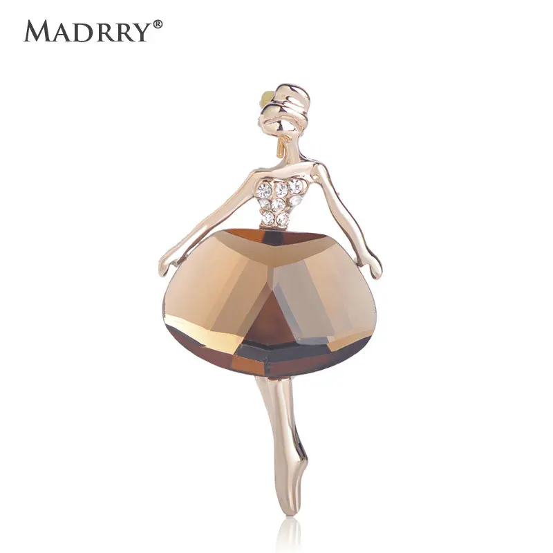 

Madrry Elegant Ballerina Brooch Rhinestone Crystal Dancing Girl Brooches For Women Gifts Corsage Dancer Badge Garment Decoration