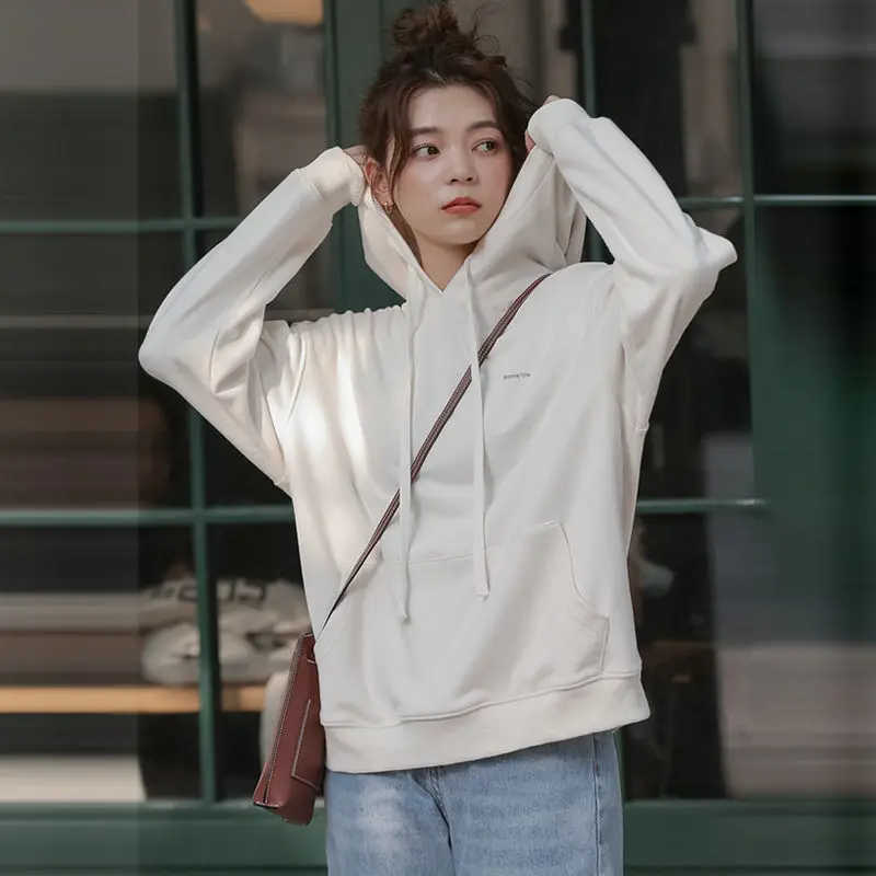 

Hoodies Women Sweatshirt Casual Loose Long Sleeve Hooded Coat Spring and Autumn Thin Pullovers Oversize Sportswear
