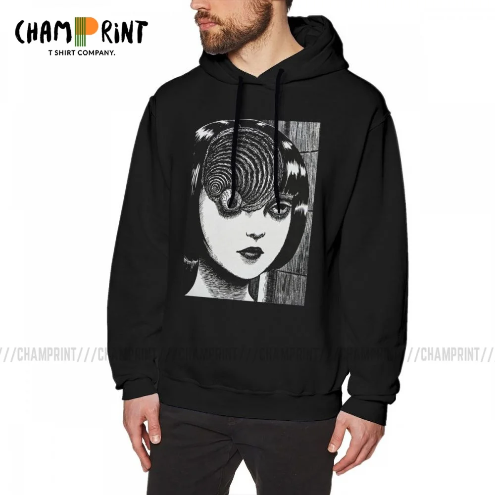 

Толстовка мужская с принтом удзумаки, 100% хлопок, свитшот с японской мангой Junji Ito, потрясающие пуловеры