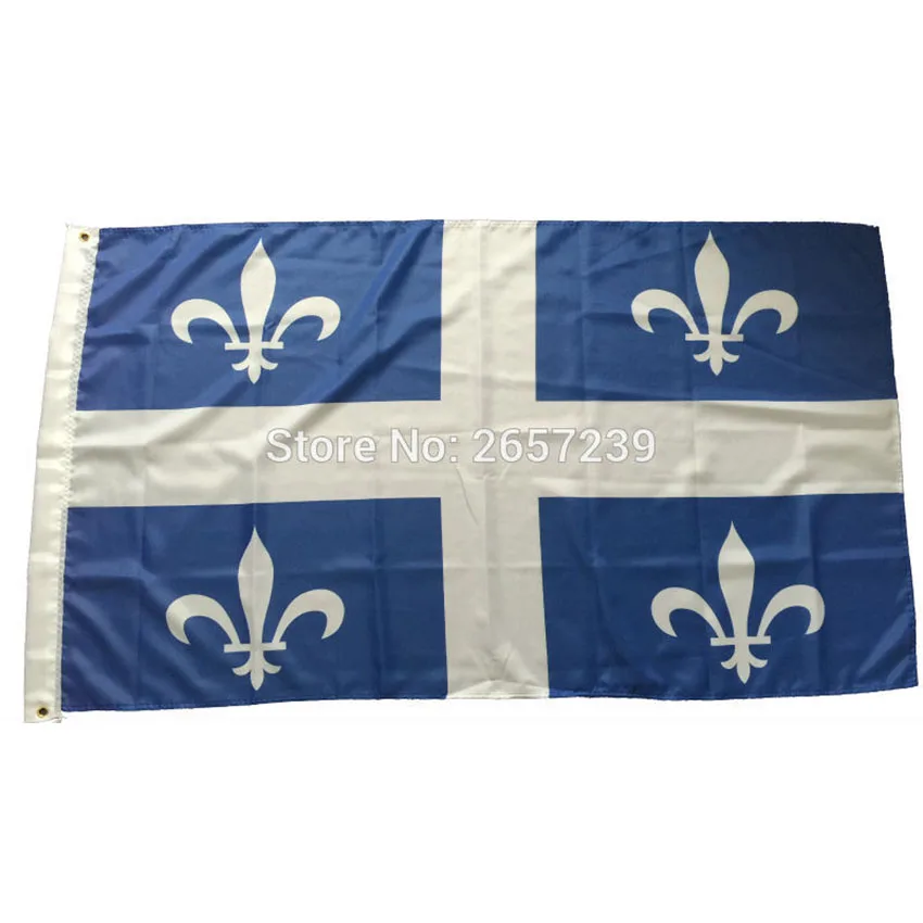 Флаг Квебека 3x5 футов баннер 100D 150x90 см полиэстер спортивное украшение рекламная
