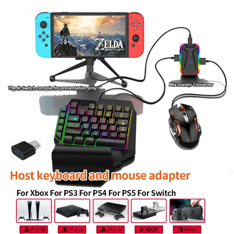 

Pubg Mobile Gaming Keyboard And Mouse Adapter Converter Combo Kit With Backlight For PS3 PS4 Xbox 360 Xbox ONE Xbox N-Switch