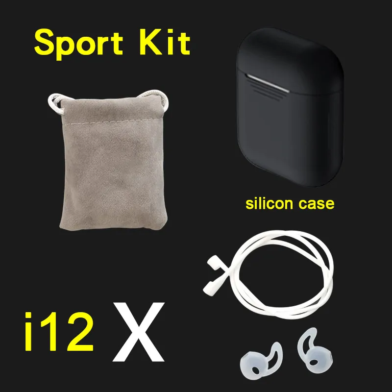 I12 X 1:1 TWS 5 часов Мощность i12X i12 TWS Беспроводной наушники Bluetooth PK i30 i20 наушники 6D бас наушники i10 i11 i12 i9s - Цвет: i12X sport black