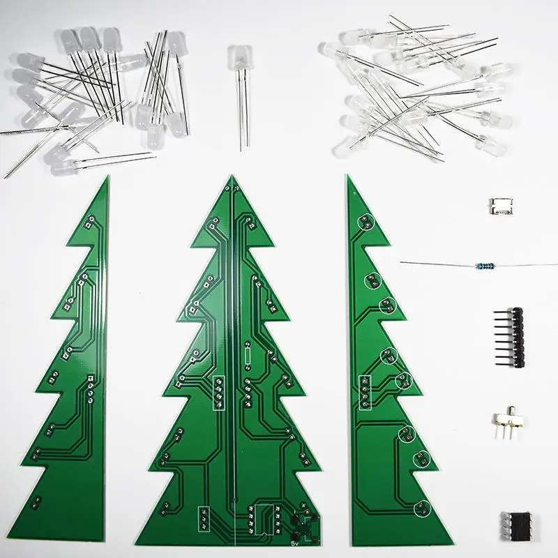 DIY Kit Рождественские елки светодиодный электронный модуль платы блока программного управления Красный Зеленый флэш-светильник электронный костюм украшение праздника