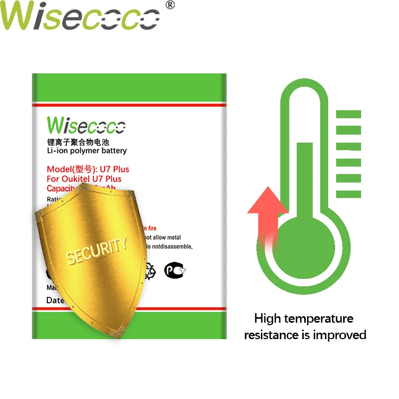 Аккумулятор Wisecoco 3700 мАч для Oukitel U 7 U7 Plus Сменный аккумулятор телефона + номер