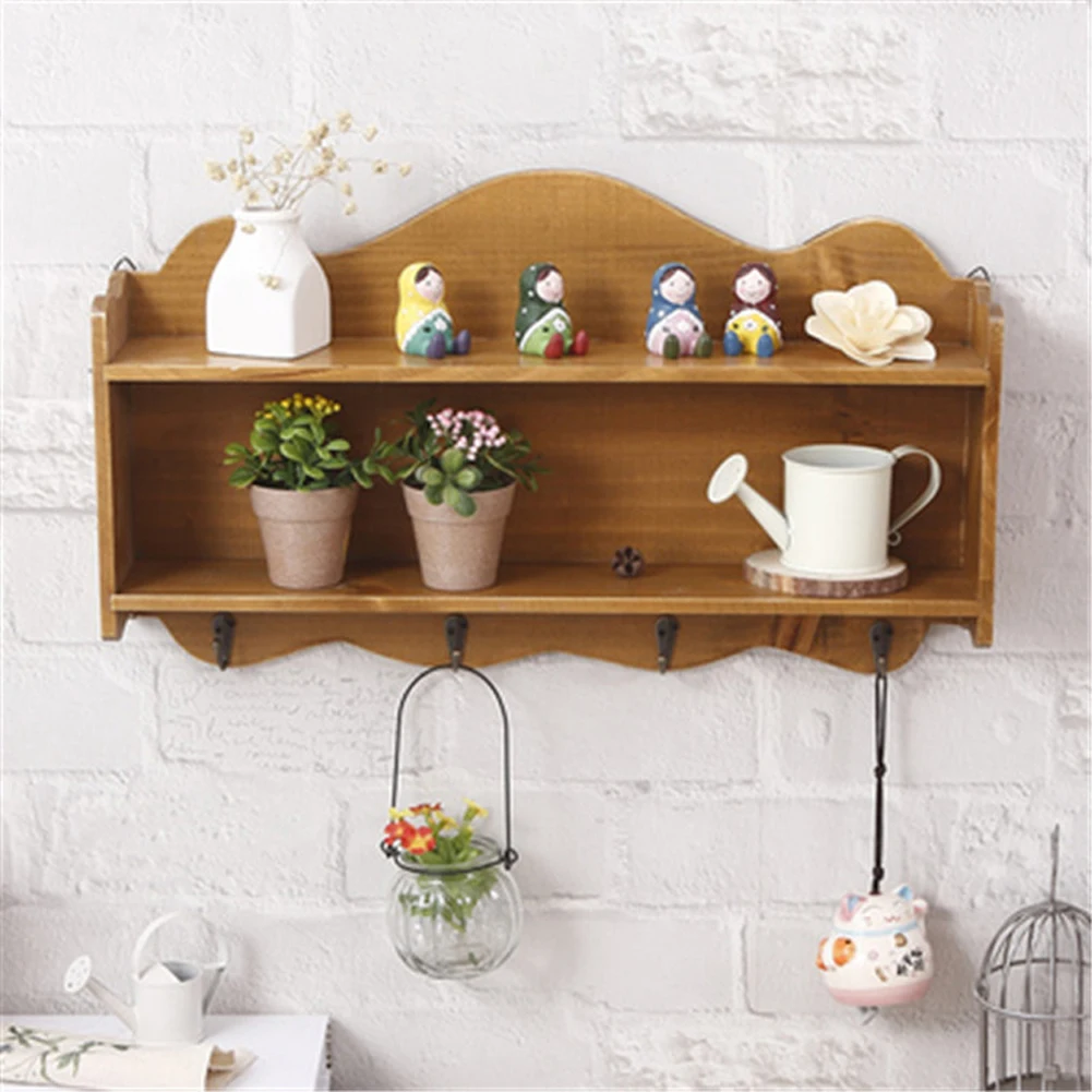 Настенная полка для хранения окрашенная организация дисплей с крючками