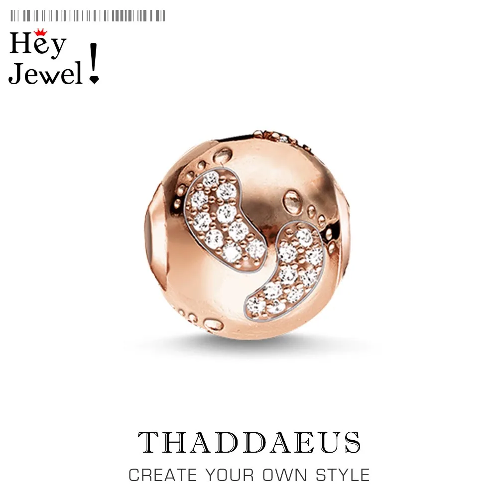 Браслет с розовыми бусинами серебро 925 пробы цвет розового золота Европейский