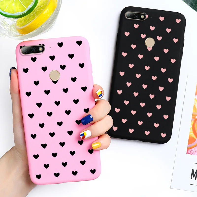 Couple Love Heart soft TPU Case For Huawei Y6 Prime 2018 Silicone Ultra Thin Cover FOR huawei enjoy 8e cases |
