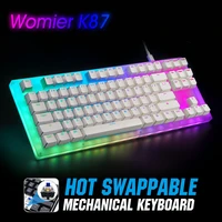Womier K87 TKL Hot Swappable RGB Backlight Gaming Mechanical Keyboard Durable Wear-resistant Gateron Switch Keyboard
