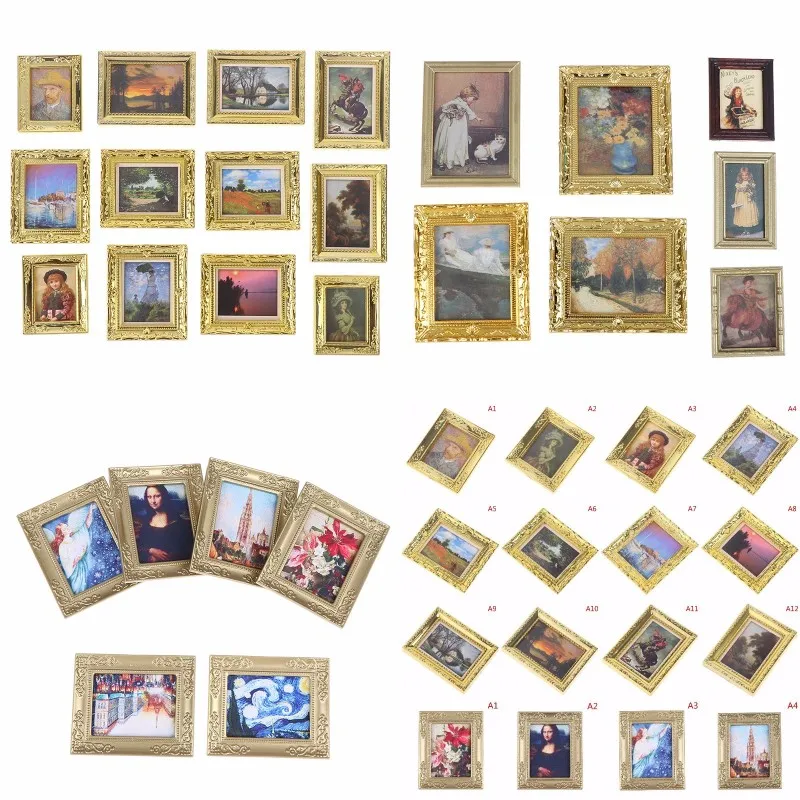 Миниатюры для кукольного домика сделай сам квадратная картина маслом 1:12