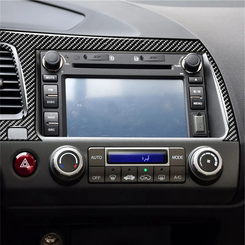 

Рамка для автомобильной навигационной панели, отделка, наклейка из углеродного волокна, аксессуары для стайлинга для Honda Civic 8 поколения ...