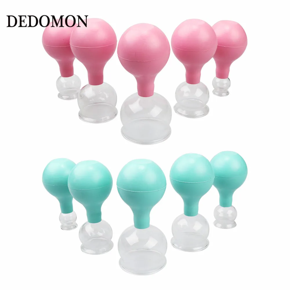 Вакуумные чашки банки для массажа здоровья 5 размеров резиновая головка