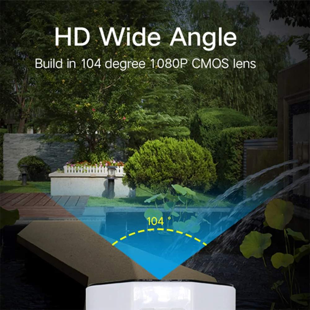 Водонепроницаемая HD ip-камера на солнечной батарейке 1080P беспроводная уличная камера WiFi с ночным видением Обнаружение движения P2P домашняя камера безопасности