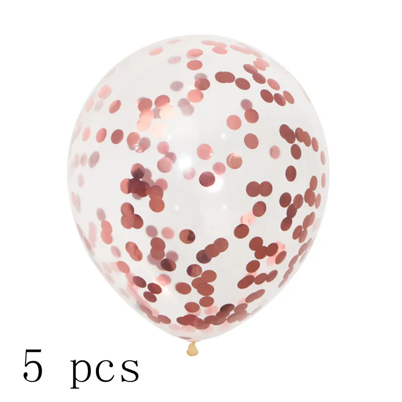 5pcs rose confetti 1 шт., 7 трубок, подставка для воздушных шаров, держатель воздушных шаров для шаров, 100 точек, клеевые шары в горошек, поддержка шаров, Свадебная вечеринка, Рождество, год - Цвет: 5pcs rose confetti