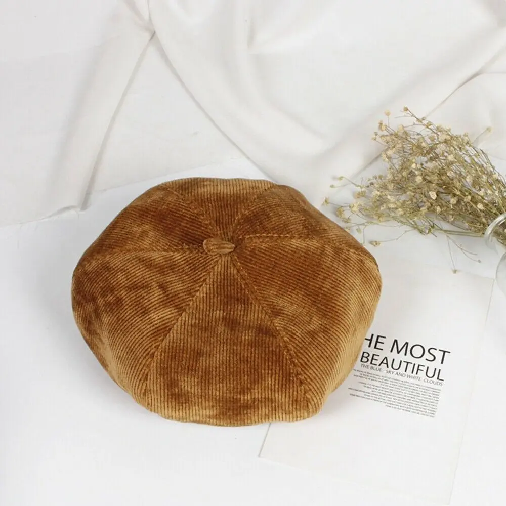 Береты в стиле художника Осень-зима детские вельветовые винтажные береты теплая