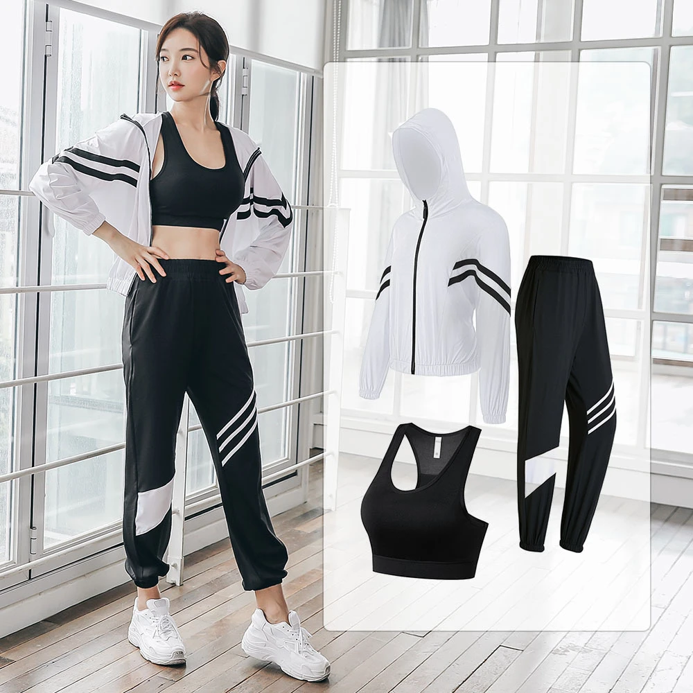 Новый женский спортивный костюм для фитнеса и йоги осенняя одежда тренажерного