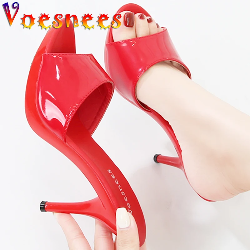 Сланцы женские на тонком каблуке сандалии платформе 9 см 13 пикантная обувь