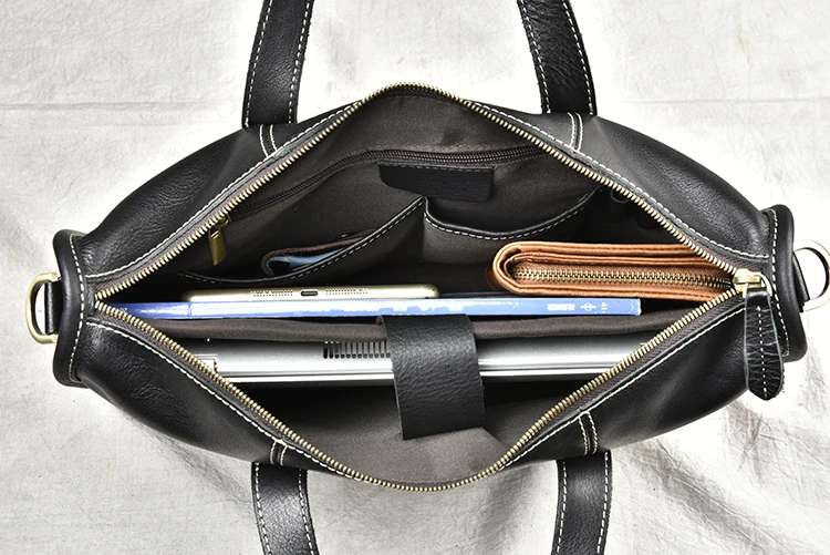 Casual Men Handbag Genuine Leather Men's Bag Shoulder Vintage Briefcase Original Handmade For 13 Inch Laptop NUPUGOO |