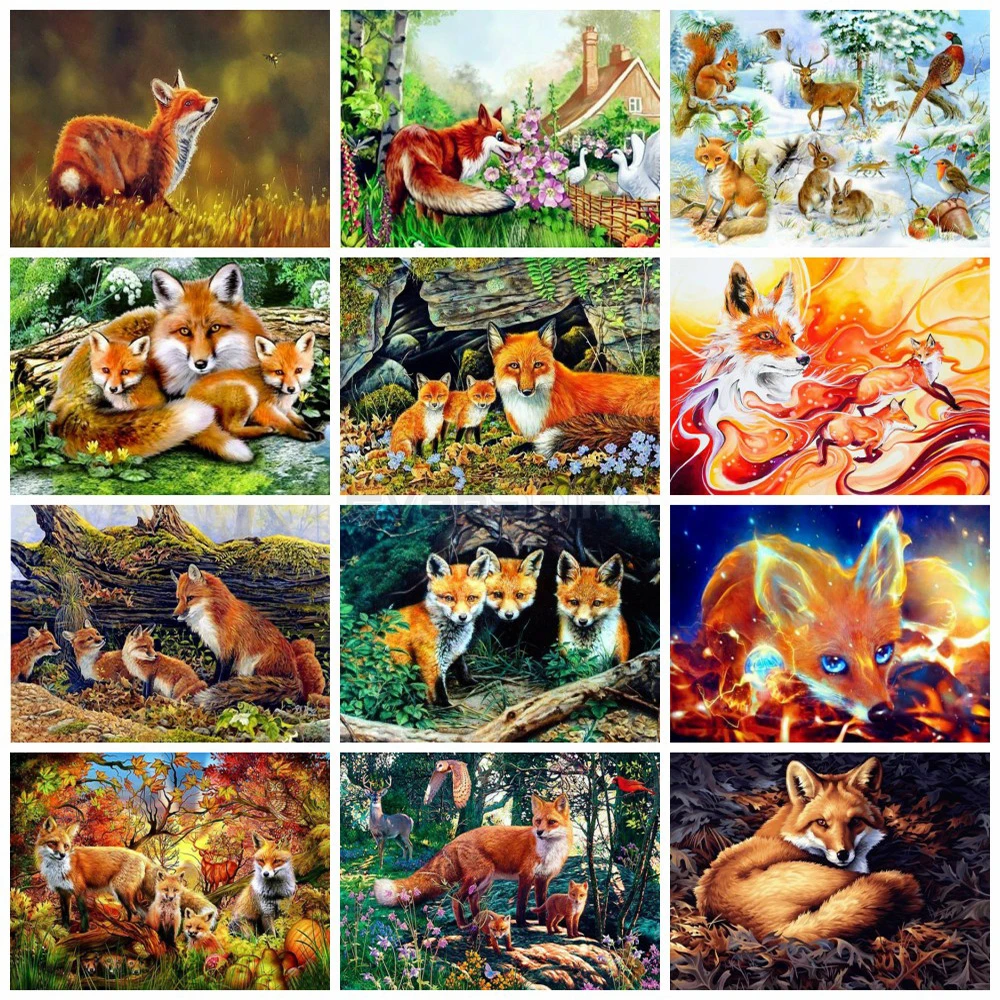 EverShine алмазная вышивка лиса картина стразами мозаика крестом рукоделие подарок