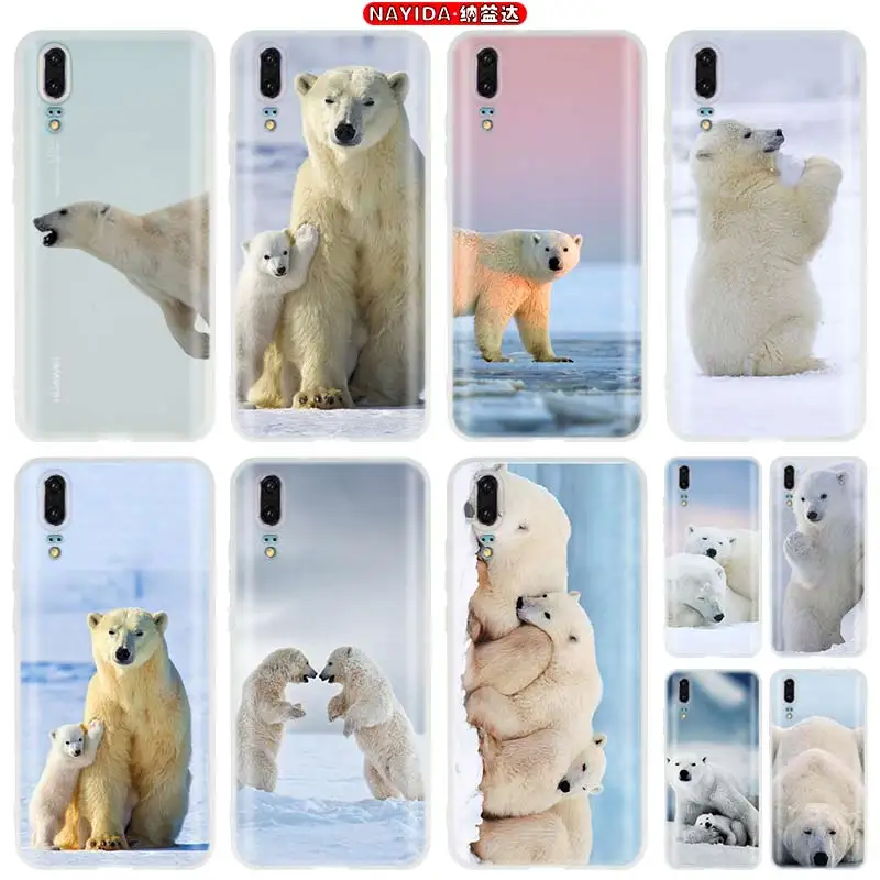 Чехлы для телефонов с милым полярным медведем huawei p20 P8 P9 P10 p30 Lite 2017 Plus P 20 30 Pro Smart Z 2019