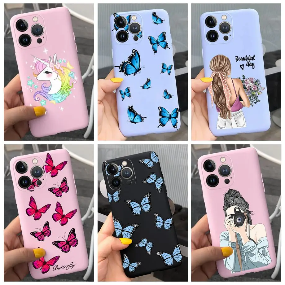 Чехол для iPhone 13 Pro Max, красивый красочный бампер-бабочка для Apple iPhone 13 Pro Max, 6,7 дюйма, A2643, мягкая задняя крышка