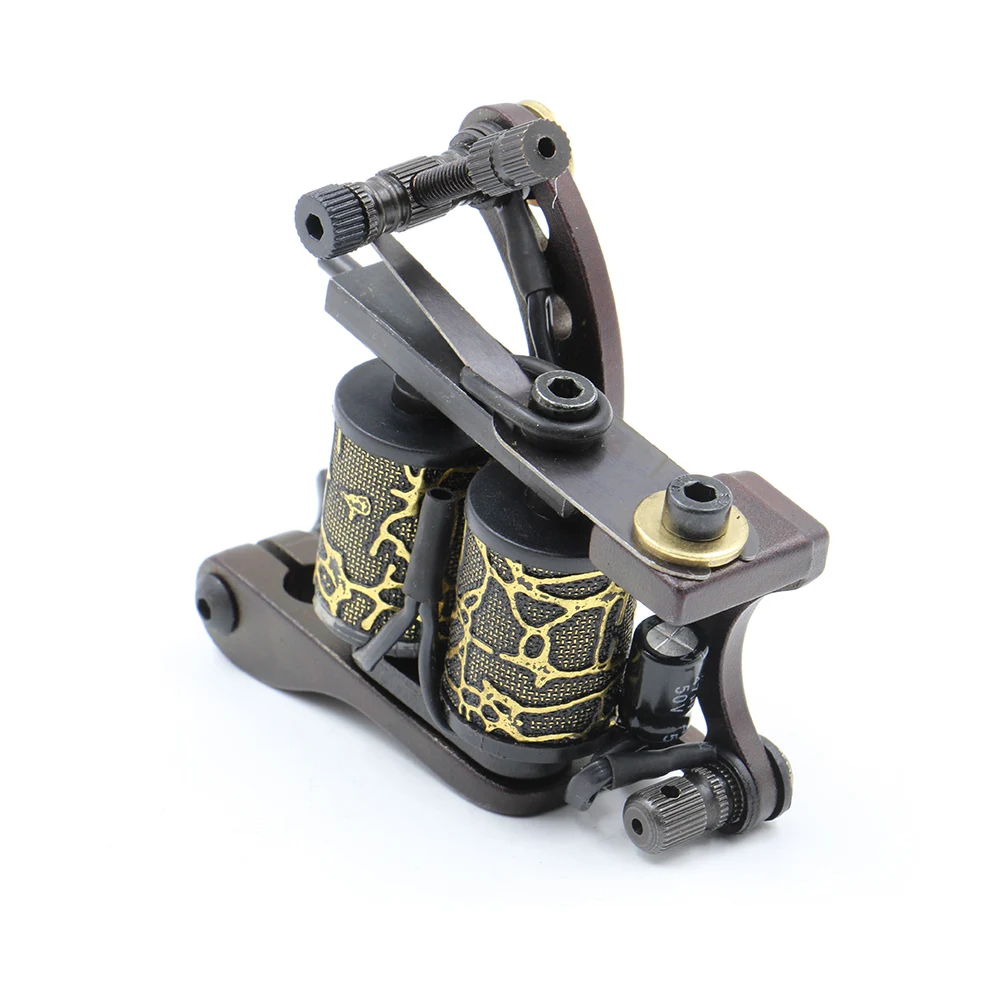 Новое поступление тату машина с 8 катушками ружками красная стальная рамка для