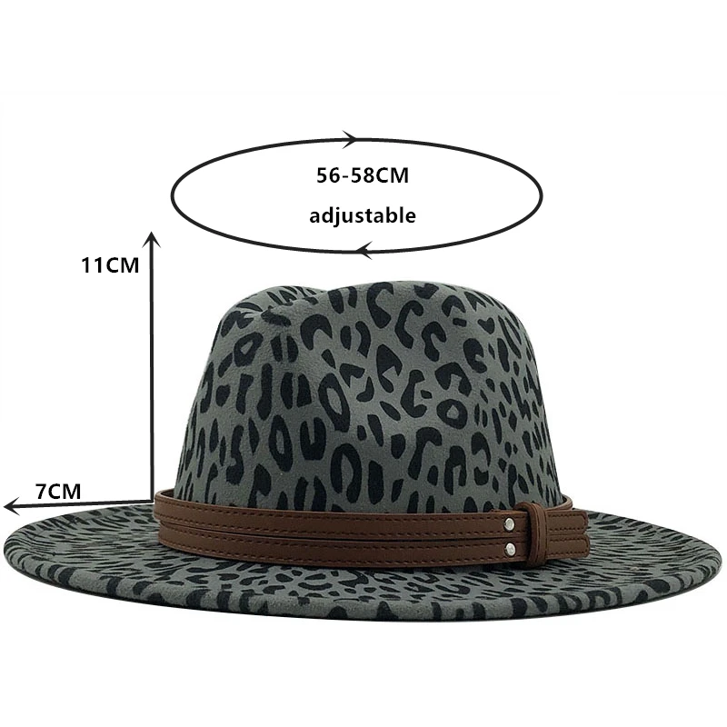 Унисекс плоские полочки шерсть фетр женские Джаз Fedora шляпы мужские леопардовые