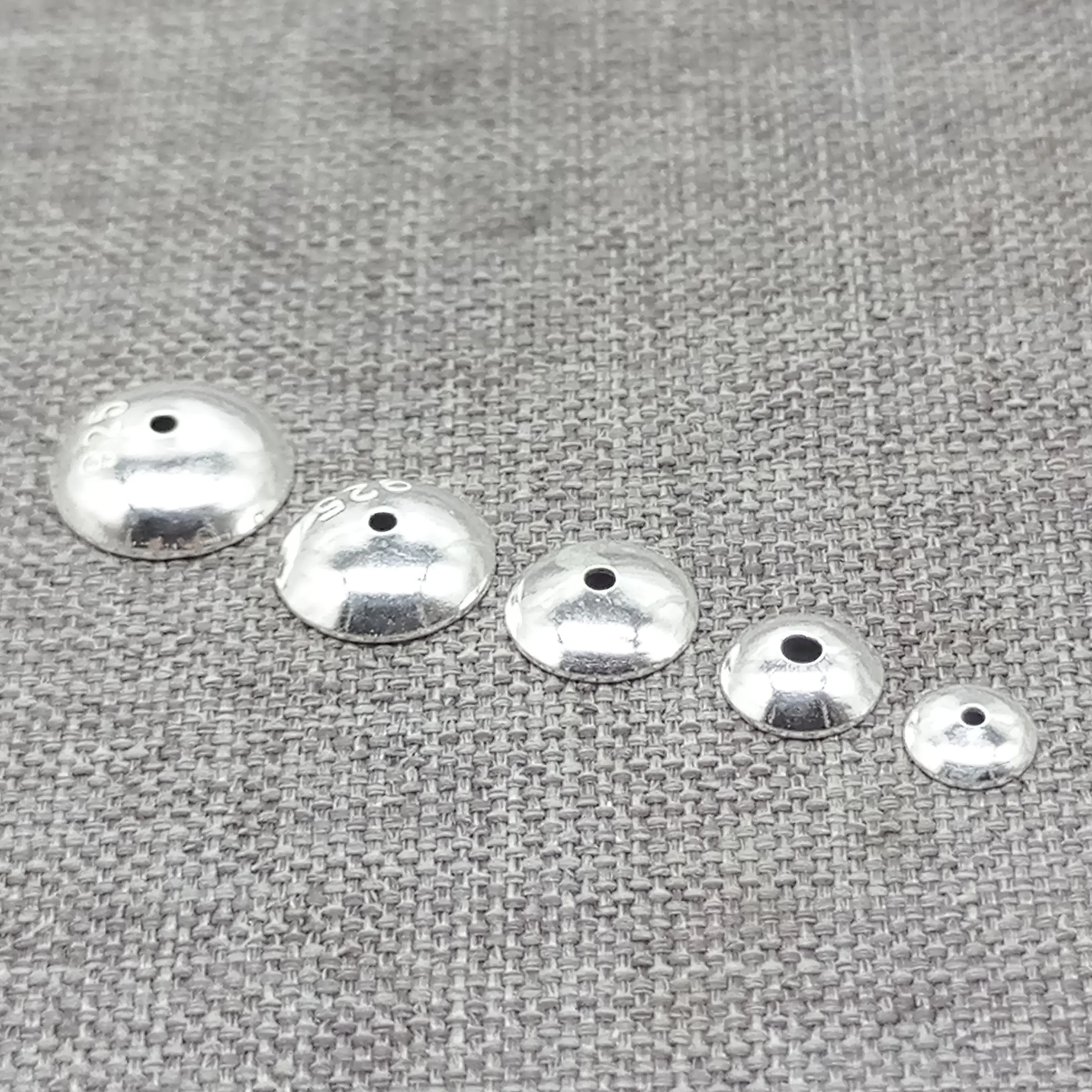 925 Sterling Silver Shiny Plain Bead Caps 4mm 5mm 6mm for Bracelet Bead Spacers
