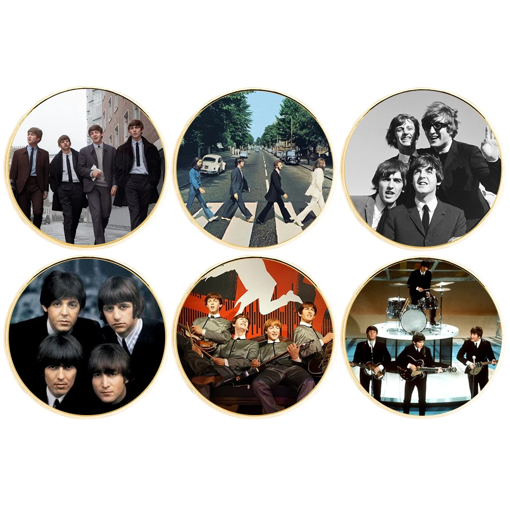 Сувениры подарки на Рождество коллекции золотых монет известной группы BTS 6 шт. |