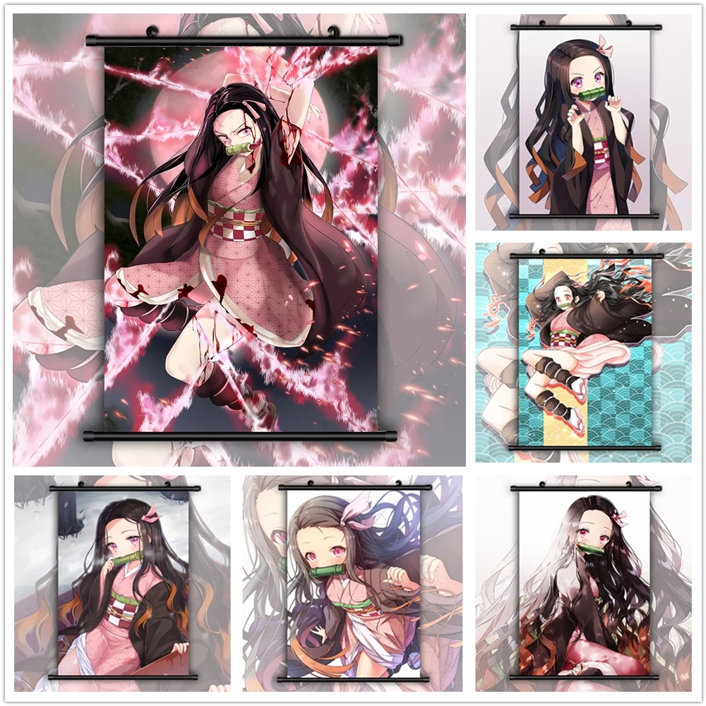 Демон убийца Kimetsu No Yaiba Аниме Манга настенный плакат свиток