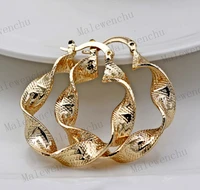 fashionable distortion interweave twist metal circle geometric round hoop earrings for women accessories retro party jewelry