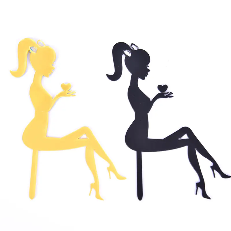 

High Heels Lady Cake Topper Weddding Decoration Cupcake Topper Dessert Sign
