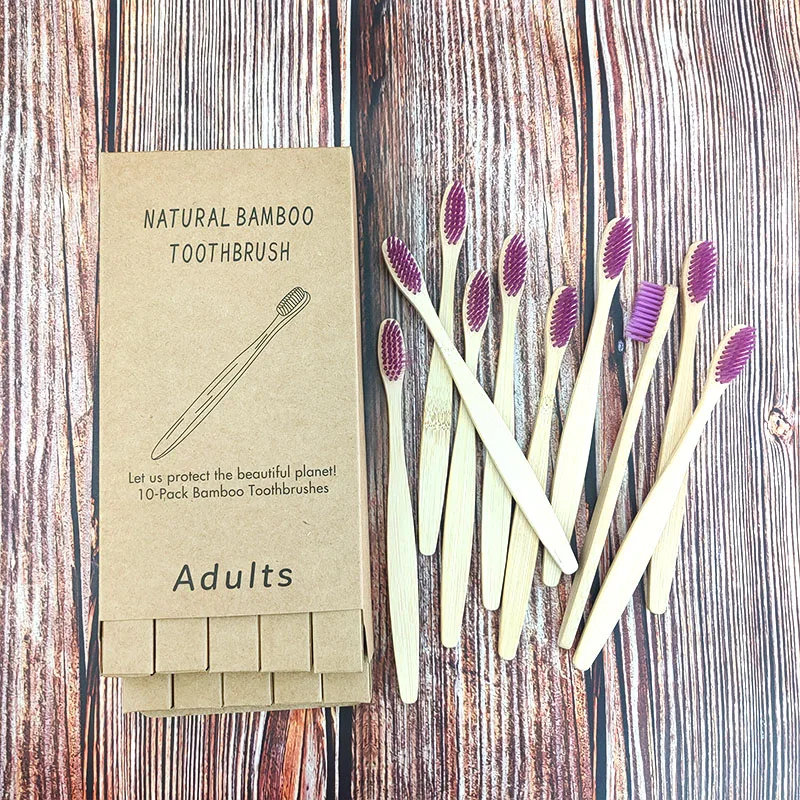 10 шт./лот Бамбуковая деревянная зубная щетка мягкие зубные щетки для волос
