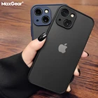 Роскошный противоударный матовый чехол для iPhone 13, 12, 11 Pro Max, XR, XS, X, 7, 8 Plus, SE, мини Силиконовый бронированный бампер, прозрачный жесткий чехол из поликарбоната, Обложка