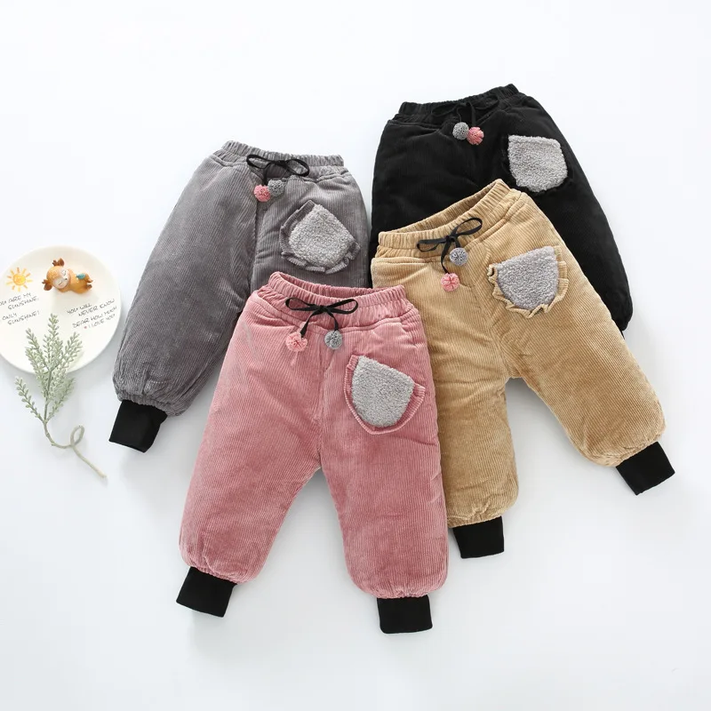 

Children cotton trousers plus velvet thick autumn winter clothes new Korean boys girls baby three-layer plus cotton warm pants